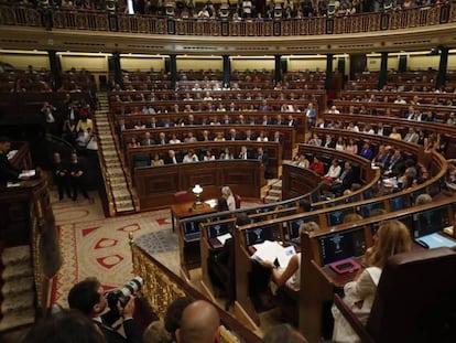 El pleno de investidura de Pedro Sánchez, este lunes en el Congreso. En vídeo, resumen de la intervención de Pablo Iglesias.