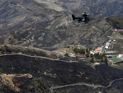 Una de las zonas afectadas por el incendio de Gran Canaria.