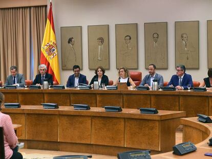 Reunión de la Diputación Permanente del Congreso el pasado 30 de julio. En vídeo, un fragmento de las comparecencias de Noelia Vera (Unidas Podemos) y Carlos Rojas (PP) en la sesión de este martes.