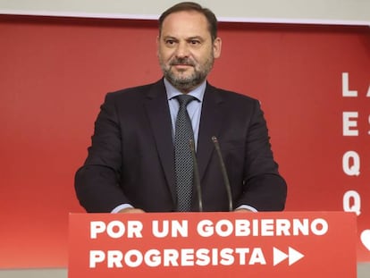 José Luis Ábalos, tras la reunión de la Comisión Ejecutiva Federal del PSOE.