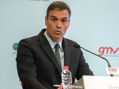 El presidente del Gobierno en funciones, Pedro Sánchez, interviene en la Clausura del 33 Encuentro de la Economía Digital y las Telecomunicaciones, en la UIMP en Santander.