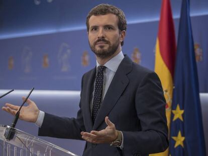 Pablo Casado, durante su intervención en el Congreso. En vídeo, declaraciones de Casado.