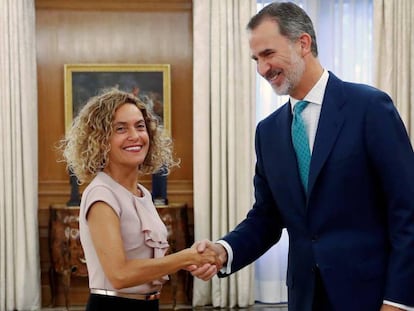 El rey Felipe VI y la presidenta del Congreso, Meritxell Batet, el pasado jueves 12 de septiembre.