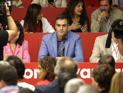 El presidente del Gobierno en funciones, Pedro Sánchez, en el Comité Federal del PSOE, el pasado Septiembre.