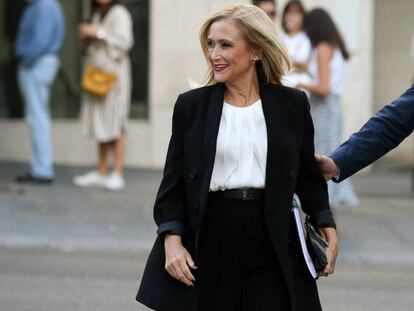 La expresidenta de la Comunidad de Madrid Cristina Cifuentes a su llegada a la Audiencia Nacional.