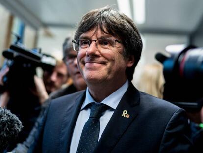 En vídeo, Puigdemont, este lunes en Bruselas.