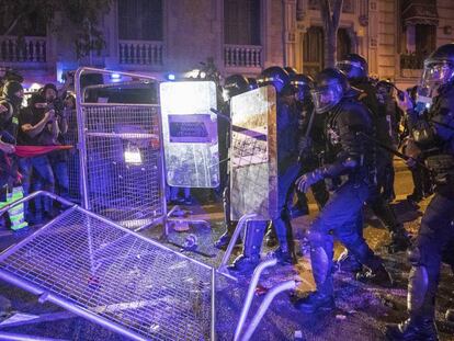 Disturbios de la noche del martes en Barcelona.