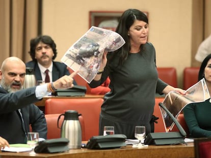 Macarena Olona, secretaria general del grupo de Vox en el Congreso. En vídeo, el momento de la discusión.