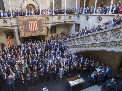 El presidente de la Generalitat Quim Torra ha recibido a los 814 alcaldes catalanes que han rechazado la sentencia del Tribunal Supremo. En vídeo, declaraciones de Quim Torra.