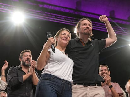 Yolanda Díaz y Pablo Iglesias, este domingo en A Coruña. En vídeo, declaraciones de Iglesias.