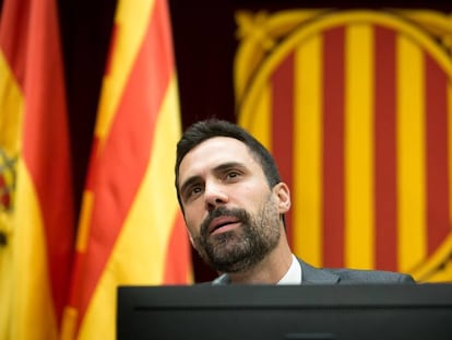 En vídeo, declaraciones del Roger Torrent, presidente del Parlament.