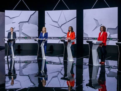 Las cinco participantes en el debate. En vídeo, los mejores momentos.