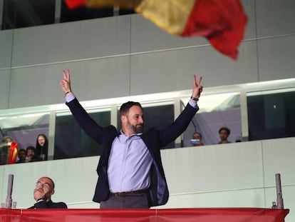 El líder de Vox, Santiago Abascal, tras conocer los resultados del partido. En vídeo, sus declaraciones