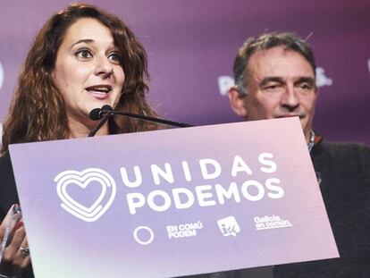 Noelia Vera, portavoz de Unidas Podemos, en una rueda de prensa del pasado 10 de noviembre. En vídeo, declaraciones de Vera.