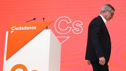 El secretario general de Ciudadanos, José Manuel Villegas, durante una rueda de prensa el 18 de noviembre. En vídeo, el anuncio de Villegas.