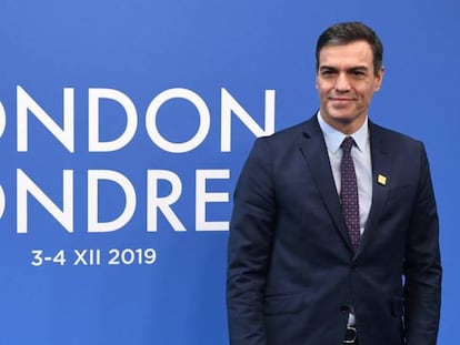 Pedro Sánchez, en la cumbre de la OTAN en Londres, este miércoles. En vídeo, declaraciones de Sánchez.