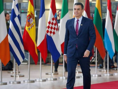 Pedro Sánchez, a su llegada a la cumbre de Bruselas. En vídeo, declaraciones de Sánchez sobre ERC.