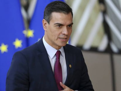 Pedro Sánchez, ayer jueves en el Consejo Europeo. En vídeo, declaraciones del presidente en funciones, Pedro Sánchez.