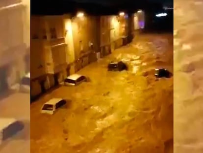 Imagen de la inundación en Reinosa (Cantabria). En vídeo, situación en España tras el paso del temporal Elsa.