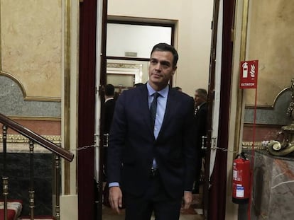 Pedro Sánchez, en el Congreso. En vídeo, declaraciones de la portavoz del Gobierno en funciones, Isabel Celaá, tras el Consejo de Ministros del viernes.