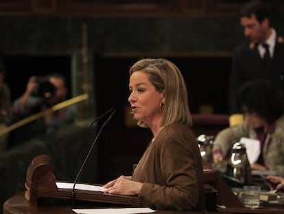 La diputada de Coalición Canaria, Ana Oramas, tras su intervención ante el pleno del Congreso. En vídeo, las palabras de Oramas.