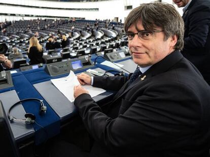 Carles Puigdemont, en una imagen del 14 de enero, en el Parlamento Europeo. En vídeo, la Eurocámara activa el suplicatorio contra Puigdemont y Comín.