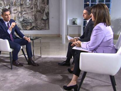 Imagen de la entrevista del presidente Pedro Sánchez en TVE.