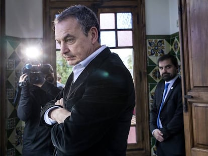El expresidente del Gobierno José Luis Rodríguez Zapatero en Valencia, este viernes.