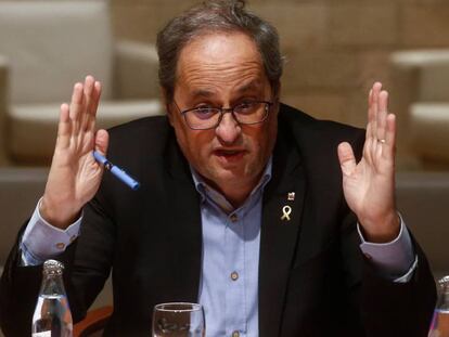 El presidente de la Generalitat, Quim Torra. En vídeo, el Parlament no le quita el escaño a Torra de momento.