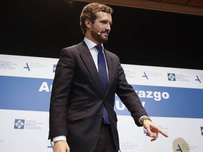 Pablo Casado, este martes, en un acto junto a José María Aznar. En vídeo, declaraciones de Casado este miércoles.