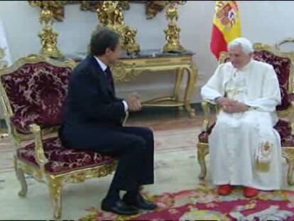Benedicto XVI y José Luis Rodríguez Zapatero se han reunido esta tarde en la sede de la Nunciatura