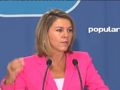 Cospedal: “El PSOE sí es la motosierra del Estado del bienestar”