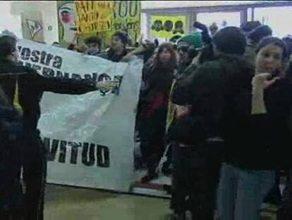Incidentes durante la manifestación de los estudiantes en Barcelona