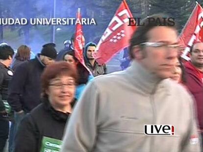 Cientos de manifestantes salen a la calle en los alrededores de la ciudad universitaria de Madrid