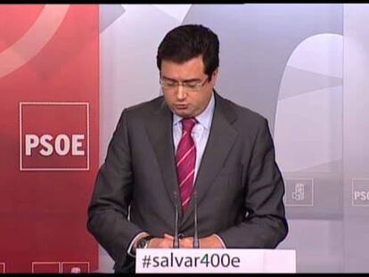 El secretario de organización del PSOE, esta mañana.