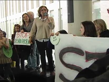 La cara visible de la PAH ha roto a llorar durante el inicio de la campaña para pedir la anulación por parte de los juzgados de cientos de procedimientos hipotecarios.