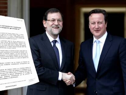 Rajoy y Cameron discrepan sobre el compromiso de relajar los controles
