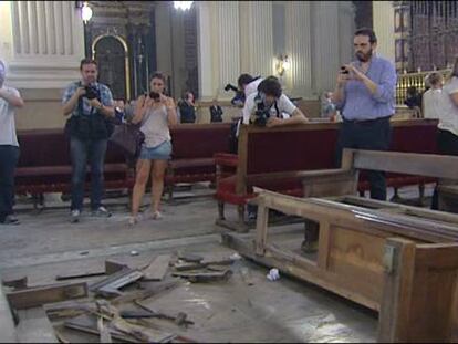 Una bomba casera causa destrozos en la basílica de El Pilar de Zaragoza