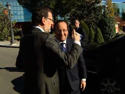 Hollande y Rajoy se ven en Madrid para renovar su frente común en la UE