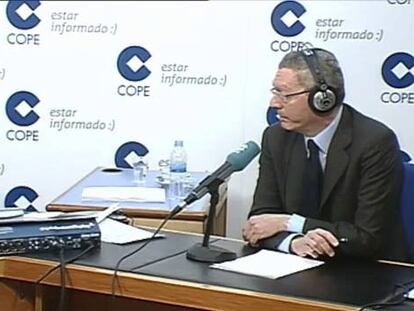 Alberto Ruiz-Gallardón en la COPE hablando sobre el aborto.