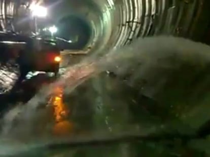 Flooding in the Pajares tunnels.