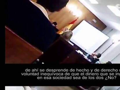 La infanta Cristina durant la seva declaració davant del jutge Castro.