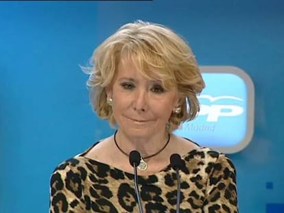 Aguirre sugiere que no será sumisa si Génova impone candidatos a Madrid