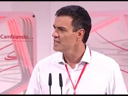 Pedro Sánchez, durante su discurso.