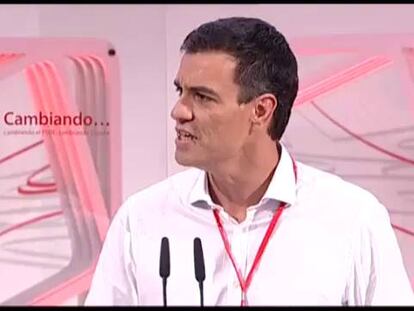 Pedro Sánchez, durante su discurso. / REUTERS LIVE!