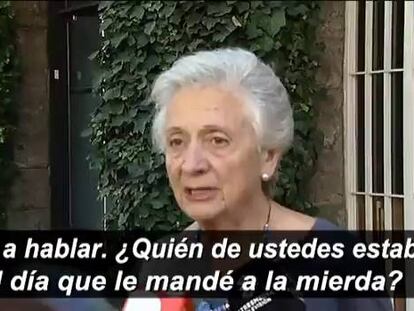 Marta Ferrusola, a las puertas de su casa en Barcelona.