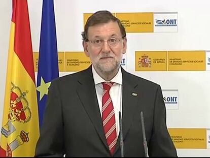 Rajoy, esta mañana en la Organización Nacional de Transplantes.