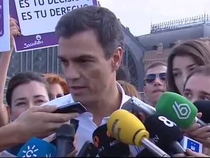 El secretario general del PSOE, Pedro Sánchez, habla sobre la ley del aborto.