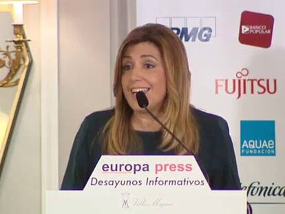 Susana Díaz: “De Podemos, además de oír la música hay que leer la letra”