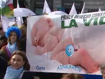 La protesta contra la ley del aborto exige a Rajoy que cumpla su programa